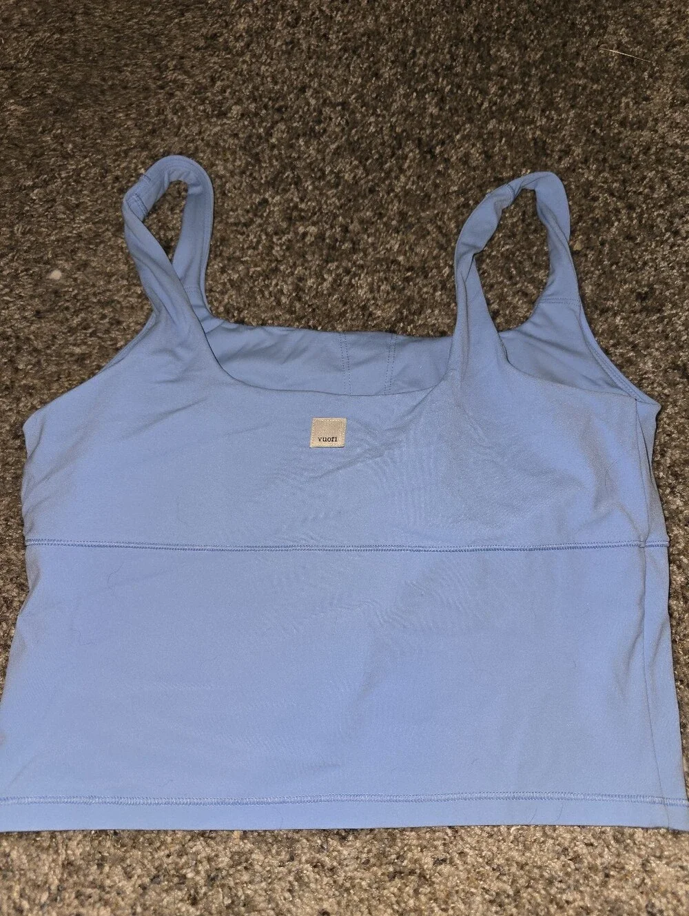 NWOT Vuori Alltheform Light Blue Square Neck Athletic Tank Top Medium Athleisure - Picture 8 of 10